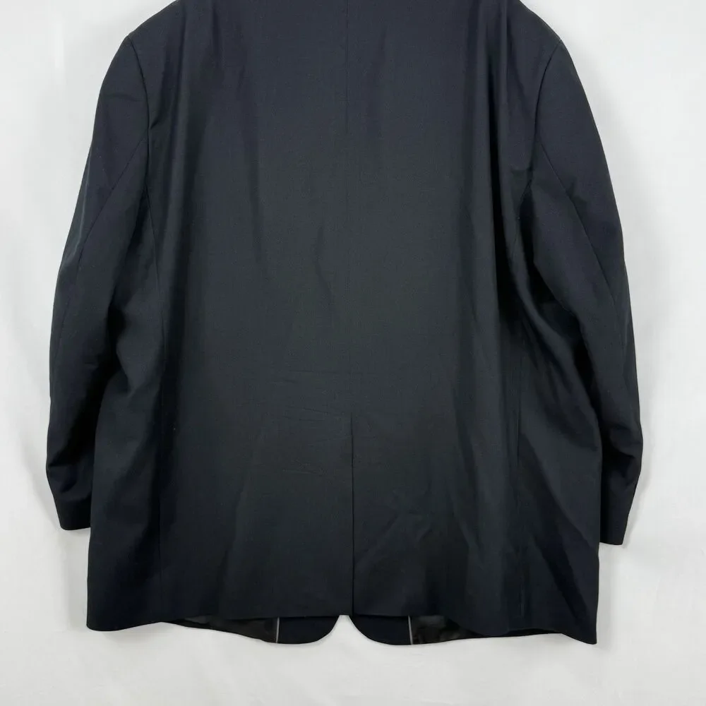 Vtg Geoffrey Beene 2 Piece Suit Mens 52R Pleated 48x30 Black 2 button Front